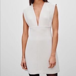 Aritzia Wilfred cream low cut mini dress